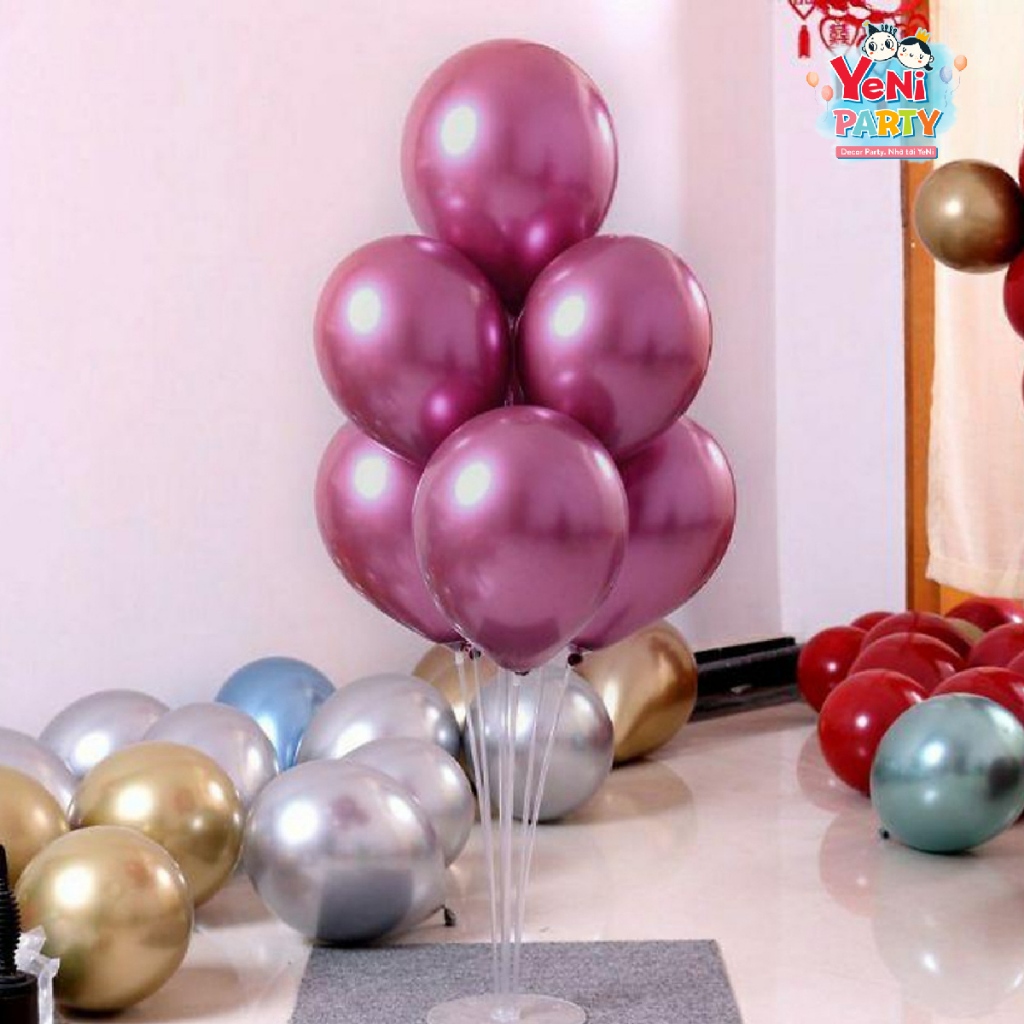 Bong Bóng Tròn Siêu Nhũ Chrome 10 inch Trang Trí Tiệc Sinh Nhật Thôi Nôi Party Sự Kiện