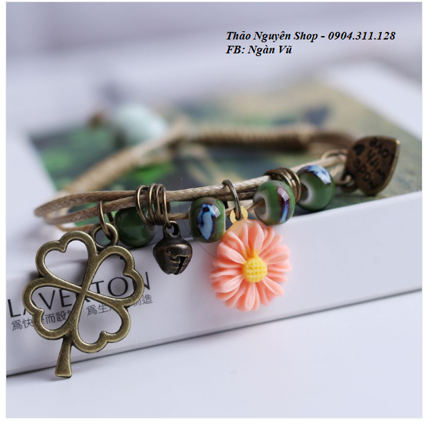 VÒNG TAY VINTAGE GỐM HOA CÚC ĐẸP ĐỘC LẠ
