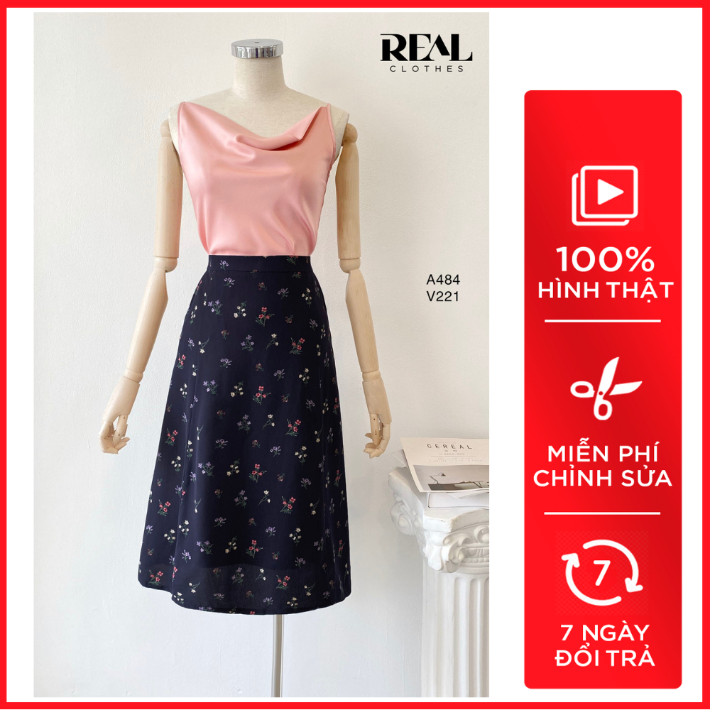 Váy 8 mảnh midi hoa nhiều màu_REAL