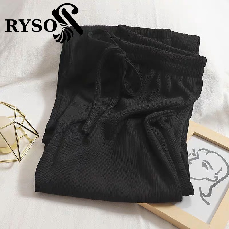 Quần ống Rộng RYSO FASHION Dáng Suông Nữ Vải Tăm Thái Trơn Loại Đẹp Co Giãn Mềm Mịn Tôn Dáng