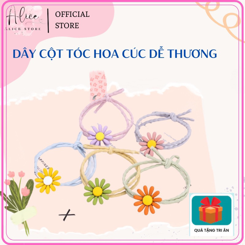 Dây Cột Tóc Hoa Cúc Dễ Thương - AliceBeauty
