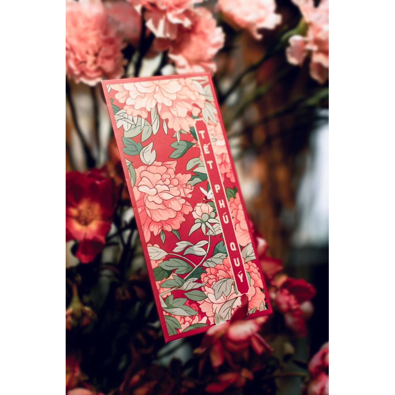 Bao lì xì Tết , lì xì hoa lá mới Mùa Xuân, C150 cán mờ chất lượng cao, siêu dày đẹp