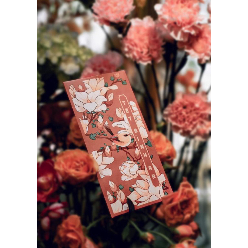 Bao lì xì Tết , lì xì hoa lá mới Mùa Xuân, C150 cán mờ chất lượng cao, siêu dày đẹp