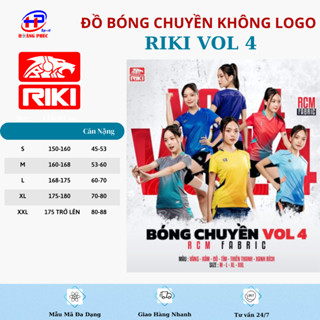 Quần áo bóng chuyền RIKI VOL 4 cao cấp chuẩn thi đấu,thấm hút mồ hôi cực đẹp - sport hoàng phúc