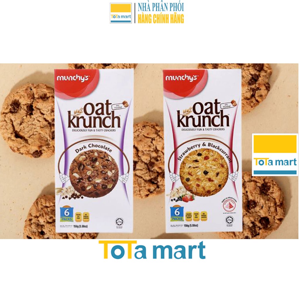 Bánh quy yến mạch OAT KRUNCH MUNCHY'S hộp 156g - chính hãng Malaysia.