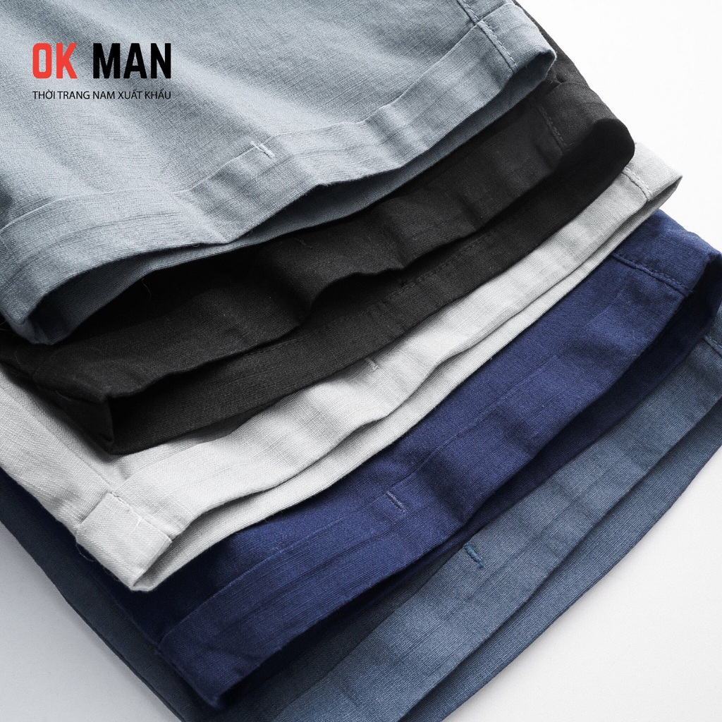 Quần Short Đũi Nam 5 màu- Quần đũi ngố nam thời trang, chất vải linen co giãn tốt. Okman