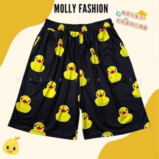 Quần short nam nữ hoạt hình VỊT VÀNG bigsize 38-100kg | freesize ống rộng/ streetwear Molly Fashion