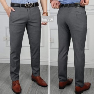 Quần tây âu nam chất vải dày dặn tab quần nam form ống đứng regular fit thoải mái vận động trẻ trung công sở