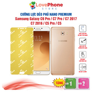 Cường lực samsung c9 pro c7 pro c7 2017 c7 2016 c5 pro c5 dẻo phủ nano premium chống xước bảo vệ màn hình - love phone