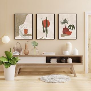 Bộ 3 Tranh Formex Tráng Gương Dán Tường BOHEMIAN Khổ Dọc 40 x 60cm - ANNADECOR SG