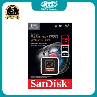 Thẻ nhớ Máy Ảnh SDXC SanDisk Extreme Pro V30 256GB V30 UHS-I U3 đọc 200MB/s ghi 140MB/s (Đen) Nhất Tín Computer