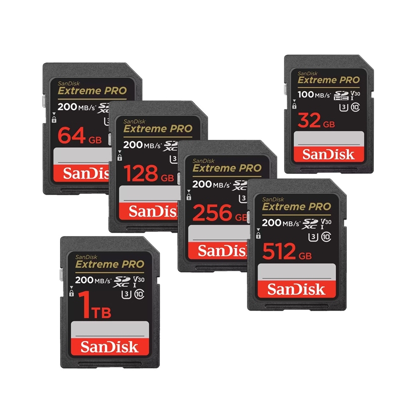 Thẻ nhớ máy ảnh SDXC SanDisk Extreme Pro U3 V30 512GB 200MB/s SDSDXXD-512G-GN4IN