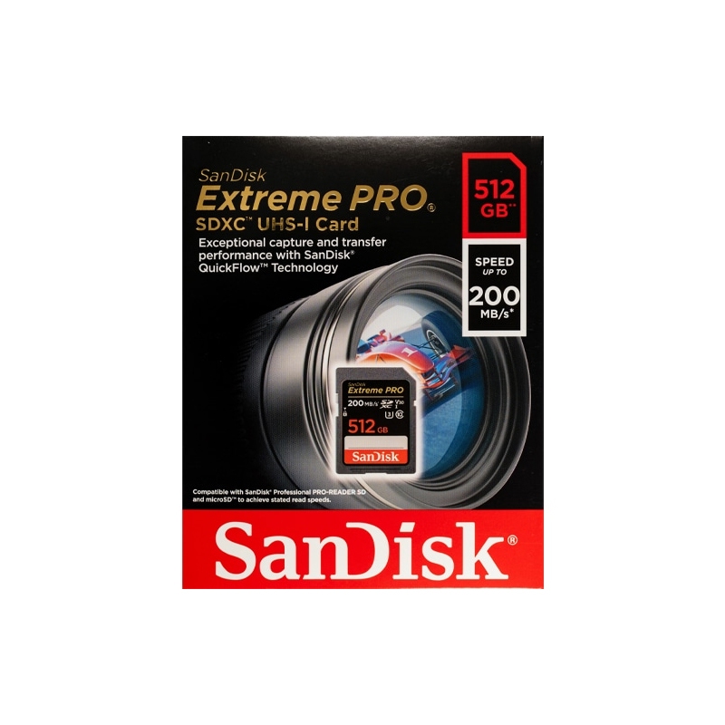 Thẻ nhớ máy ảnh SDXC SanDisk Extreme Pro U3 V30 512GB 200MB/s SDSDXXD-512G-GN4IN