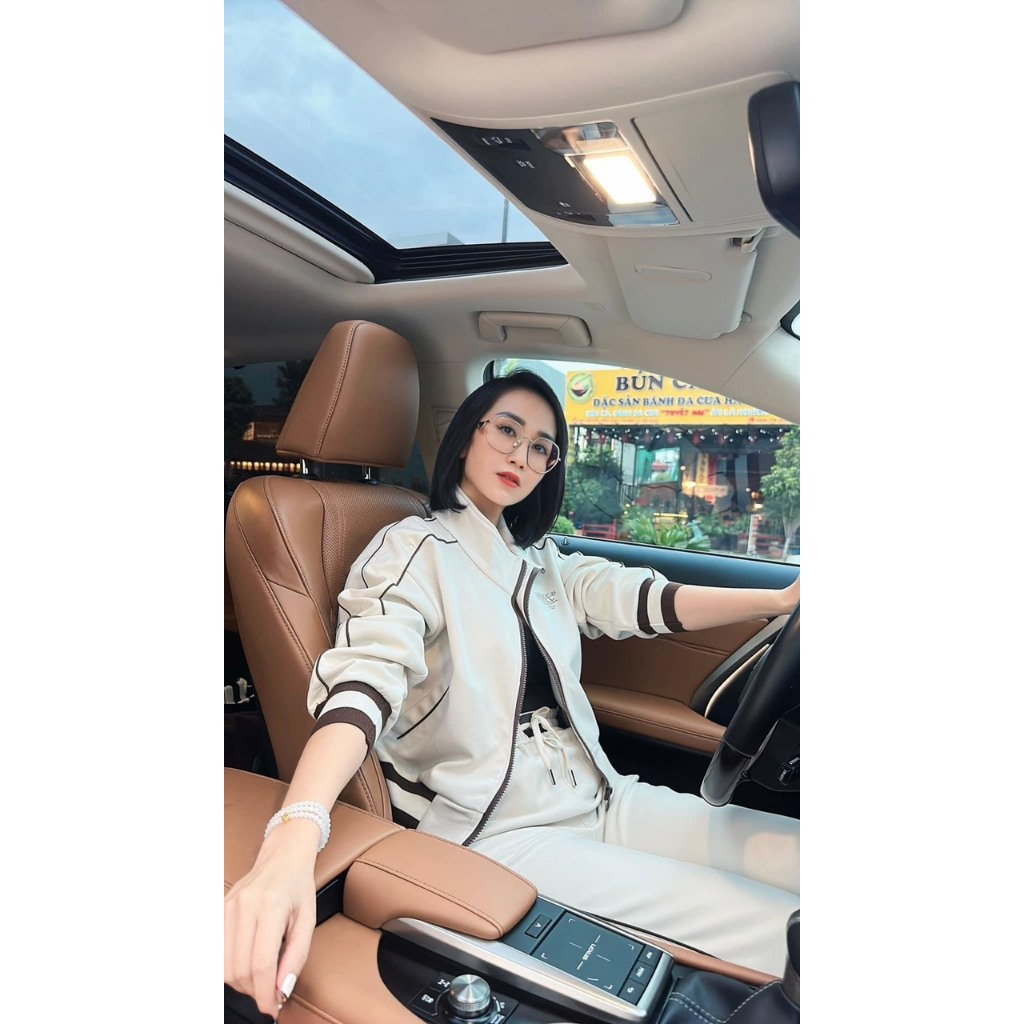 Set đồ nữ thể thao thu đông Kéo khóa dài tay