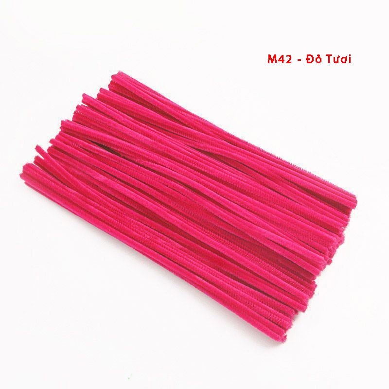 Set 100 dây kẽm nhung HÀNG LOẠI 1 làm đồ trang trí handmade, Dây kẽm lông làm đồ chơi thủ công cho bé