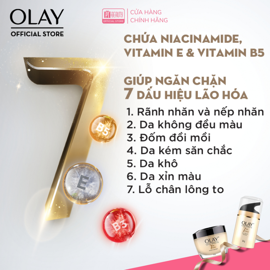 Kem Dưỡng Olay Total Effects Ngừa Lão Hóa Da Và Đêm 50g Total Effects 7 in One