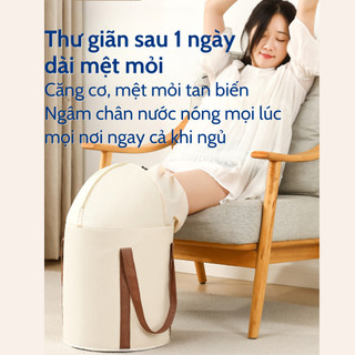 Túi ngâm chân khóa kéo sức chứa lớn có thể gấp gọn tiện lợi khi đi du lịch 30x66cm