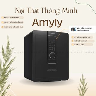 Két Sắt Điện Tử ONNAIS AMYLY Két Sắt Mở Khóa Số Điện Tử Thông Minh Màu Nâu, Đen KT D45 x R38 x C32cm