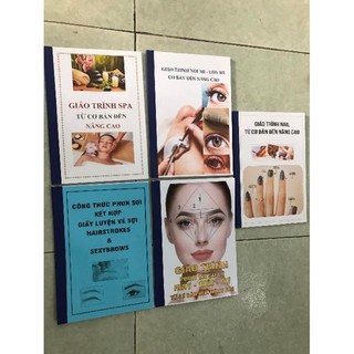 [ sét 5 quyể] combo giáo trình phun xăm,spa,nail,mi,luyện sợi. từ cơ bản đến nâng cao cho người mới học