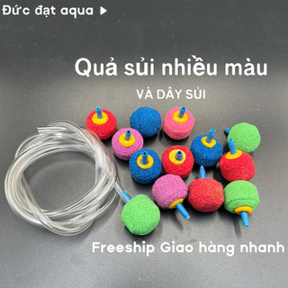 Cục quả sủi oxy tròn nhiều màu siêu xinh cho hồ cá cảnh