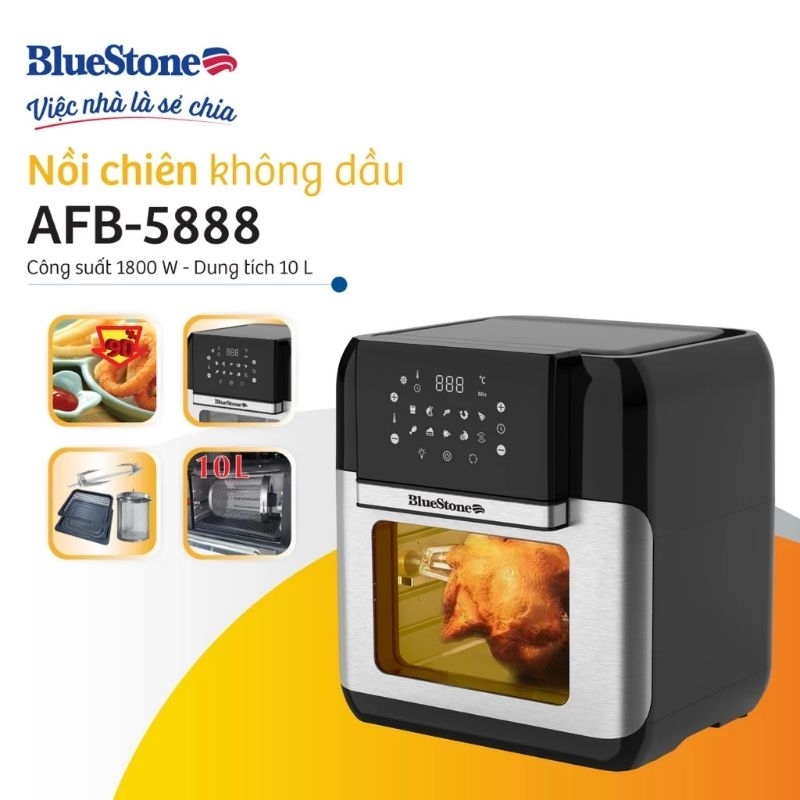 LÒ CHIÊN KHÔNG DẦU CỠ LỚN BLUESTONE AFB - 5888 ( 10 Lít - 1800w )