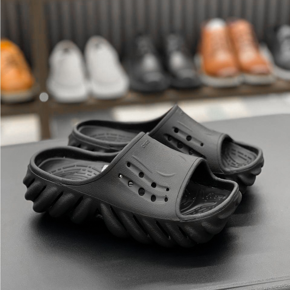 Dép Cross Unisex Echo Slide - Đệm Foam Êm Ái - Quai Ngang Cho Nam Và Nữ - PES - Sấu Vui Vẻ