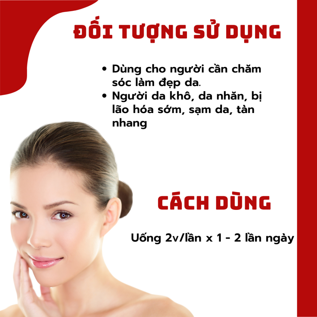 Vitamin E đỏ 4000mcg, Aloe vera 500mg - Giúp đẹp da, giảm lão hóa, trắng da