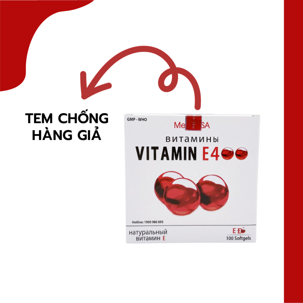 Vitamin E đỏ 4000mcg, Aloe vera 500mg - Giúp đẹp da, giảm lão hóa, trắng da