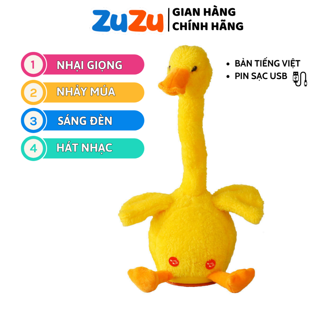 Vịt Nhại Giọng Con Vịt Biết Nói Đồ Chơi Vịt Linh Linh Nhại Giọng Tiếng Việt Có Đèn Nhạc