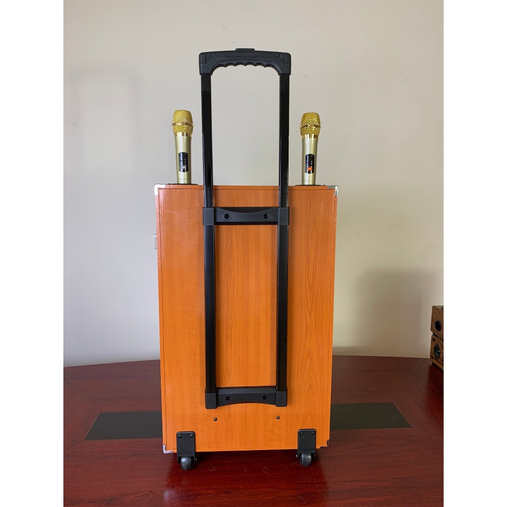 Loa kéo karaoke Ontekco 1502 bass 40 vỏ gỗ tặng kèm 2 mic, âm thanh sắc nét chống hú, mặt lưới kim loại, BH 12 tháng