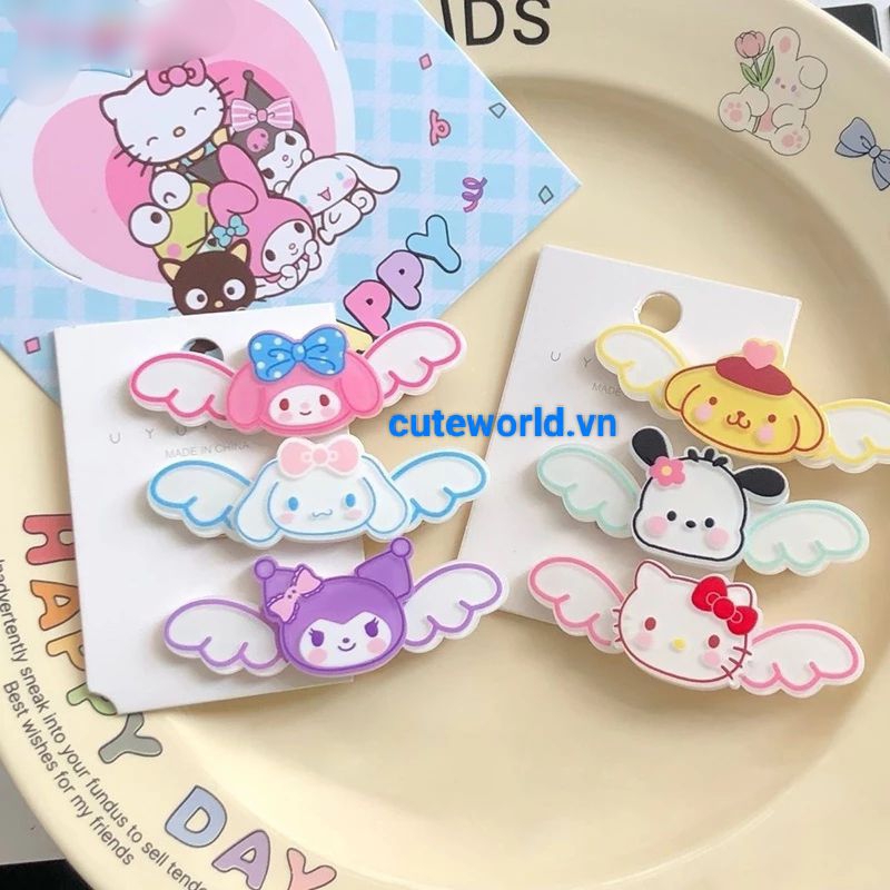 Kẹp Tóc Acrylic Hoạt Hình Sanrio Đôi Cánh