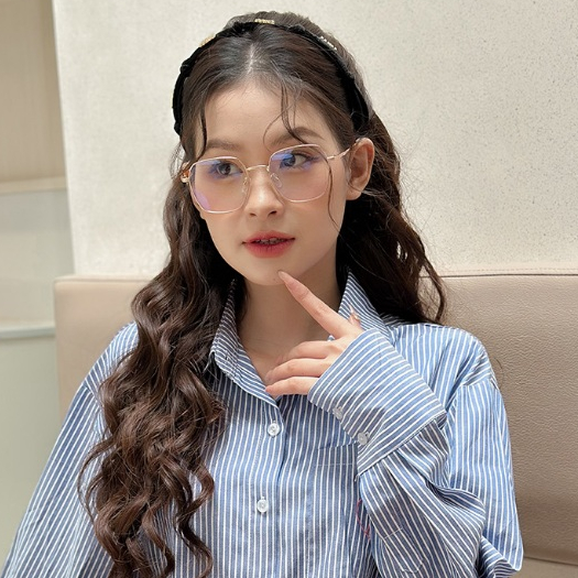 Kính vuông mắt to nam nữ LILYEYEWEAR càng cốt kim loại thanh mảnh nhẹ nhàng nhiều màu 30023