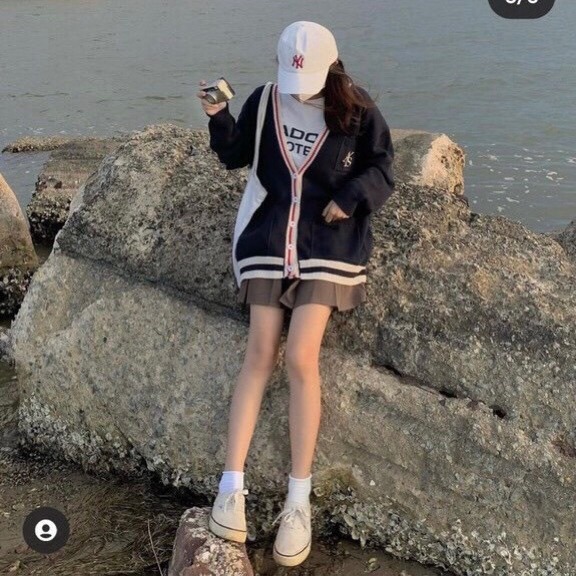 Áo Cardigan Len phong cách học sinh Hàn Quốc  trẻ trung năng động, Áo Len Nữ Hottrend