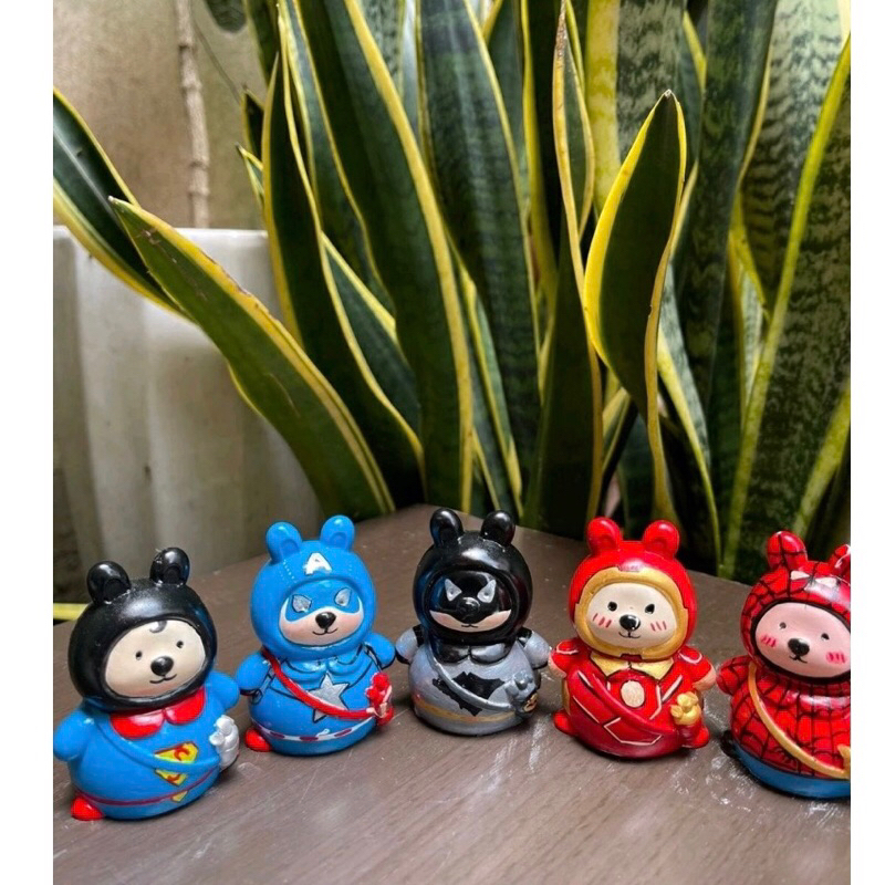 Tượng thạch cao mini mẫu Thỏ Đi Học, Gấu Túi bán lẻ mẫu không kèm màu