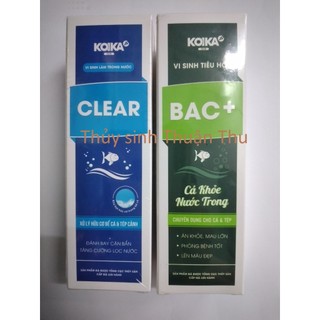 Combo Men tiêu hóa Koika BAC+ và Men vi sinh trong nước Koika clear - cho bể cá cảnh bể thủy sinh