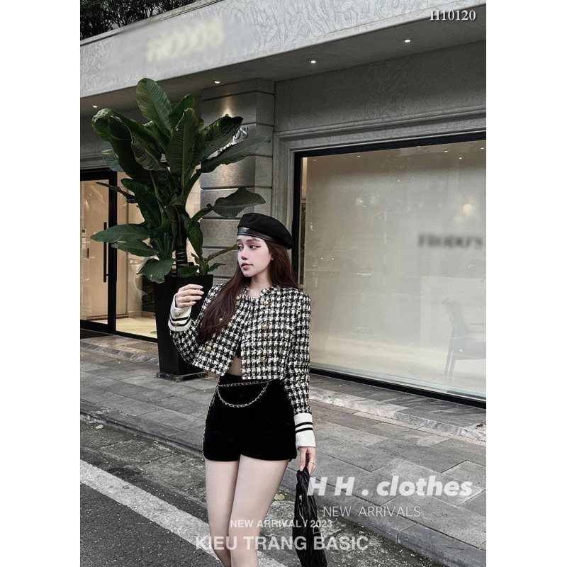 Set Áo Dạ 2 Lớp Khuy Đồng Mix Quần Nhung Kèm Dây Xích