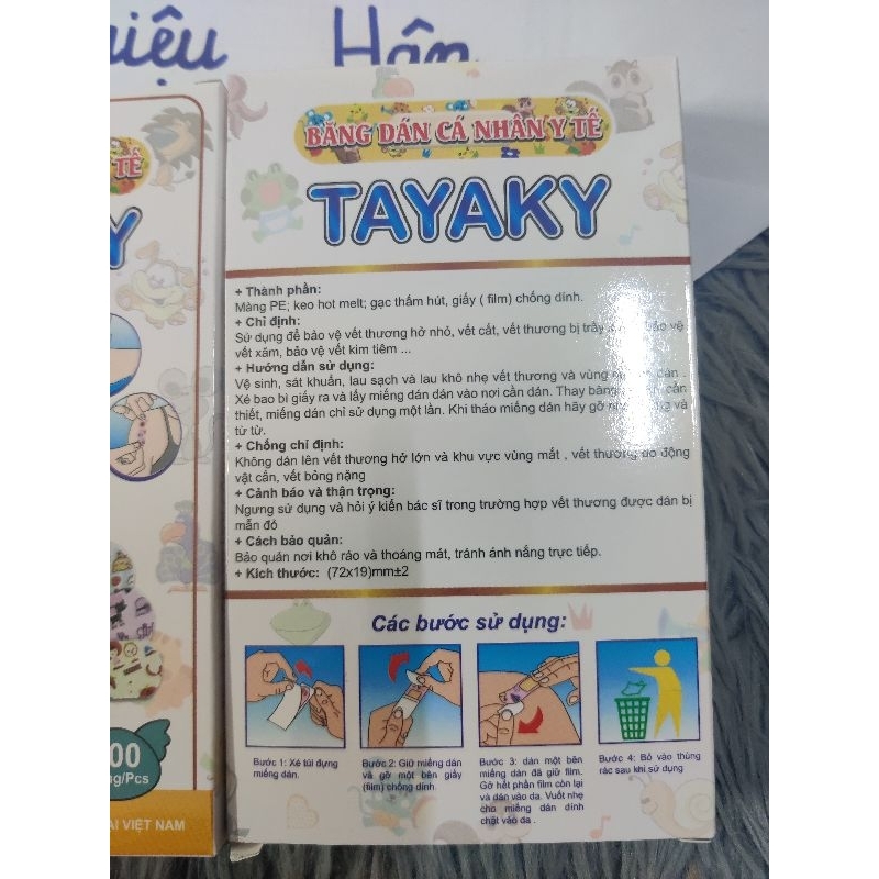 Băng cá nhân nhiều hình dễ thương cho bé, dán chắc hộp 100 cái