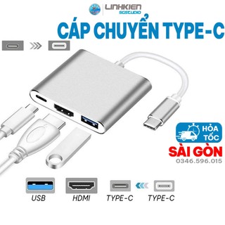 Cáp Jack Chuyển Đổi Từ Type-C Sang 3 Cổng HDMI,USB 3.0,Type-C Hỗ Trợ Truyền Màn Hình Tải Dữ Liệu