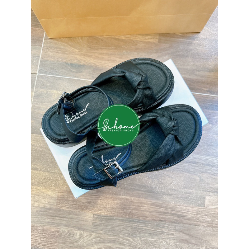 Giày Sandal nữ, dép sandal nữ quai thắt nút khóa cài đế su 4PH êm chân cực xinh