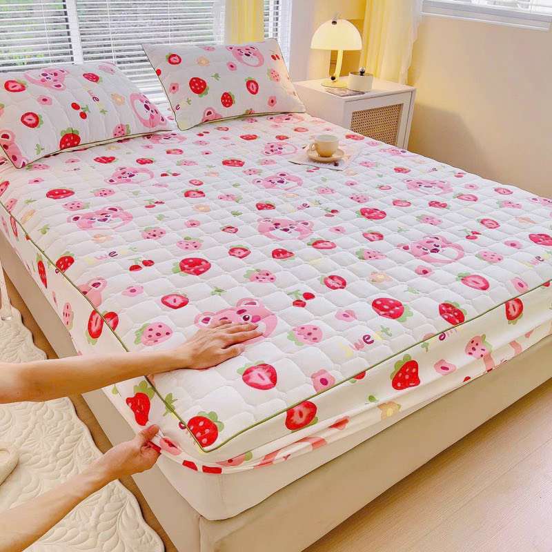Ga Trần Bông Bo Chun Cotton Đũi ⚡FREE SHIP⚡, Ga Trải Giường Dày Dặn Mền Mịn Mát Mẻ