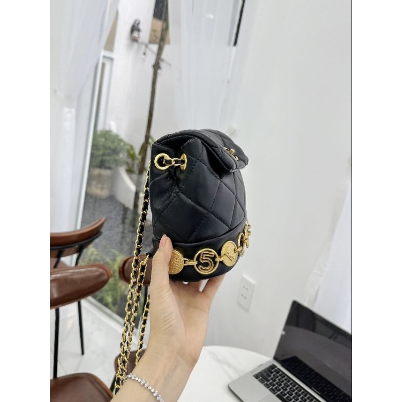 Balo mini hobo xích charm vòng ô trám mới nhất 18cm