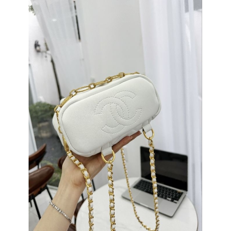 Balo mini hobo xích charm vòng ô trám mới nhất 18cm