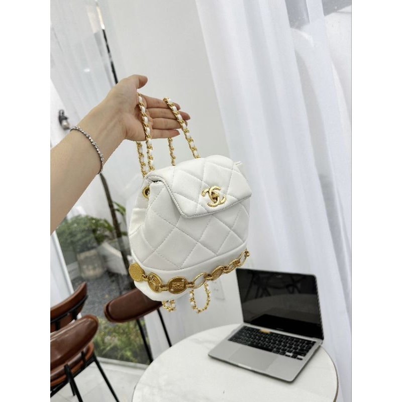 Balo mini hobo xích charm vòng ô trám mới nhất 18cm