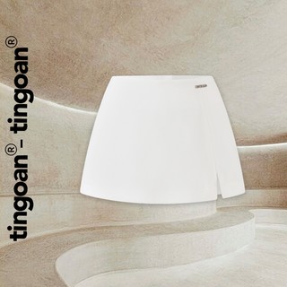 TINGOAN® - Chân váy ngắn cạp thấp trắng sẻ vạt lệch ROSE SKIRT/WH