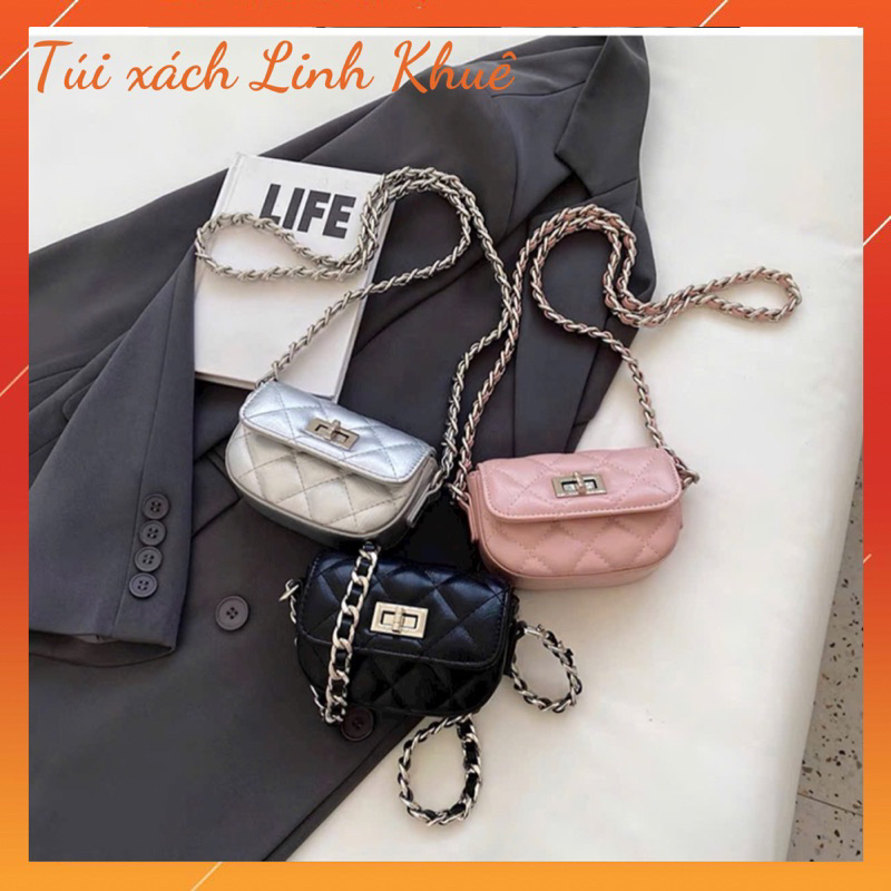Túi mini size 13 khoá xoay dáng đeo lỡ