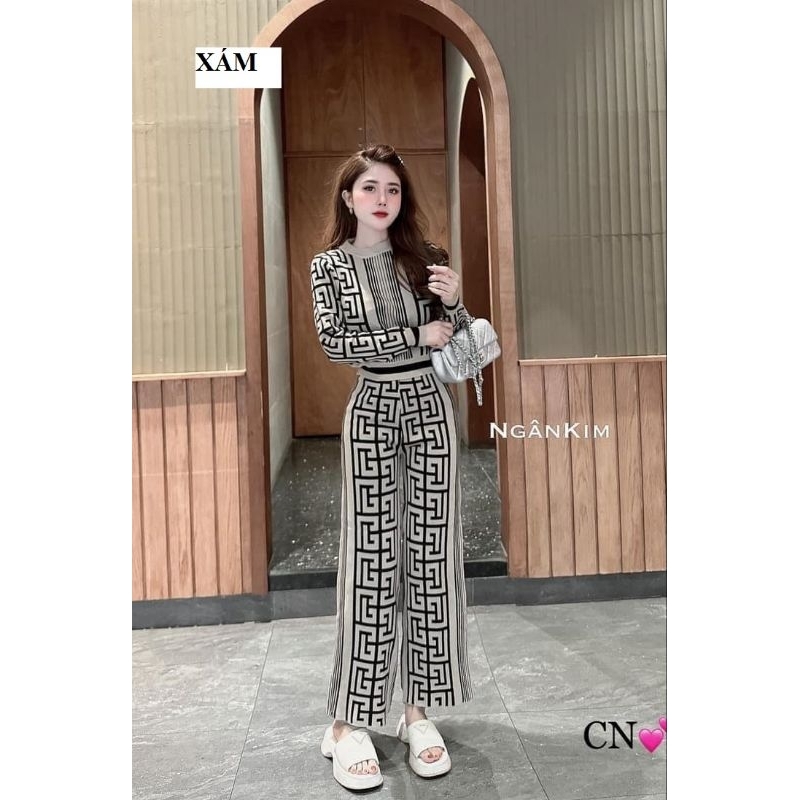 Set đồ bộ nữ  form vừa tay dài thun tăm lạnh siêu mát - S17