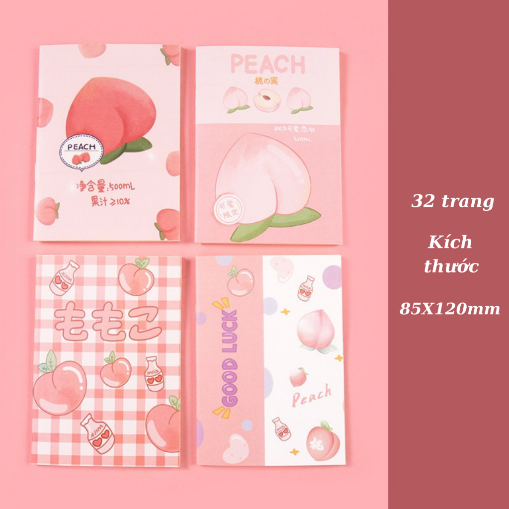 Sổ tay sổ ghi chép mini dễ thương vở kẻ ngang cầm tay 8.5x12cm 32 trang