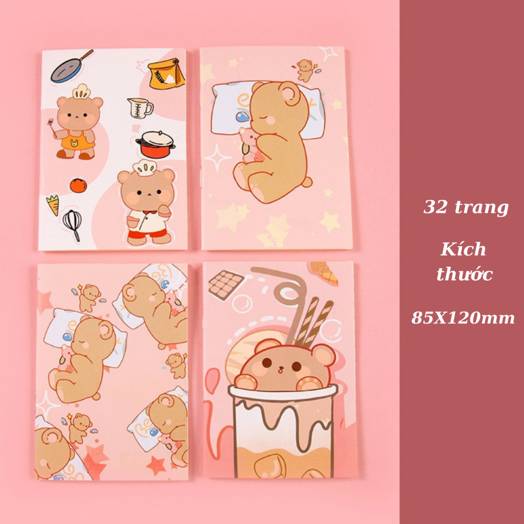 Sổ tay sổ ghi chép mini dễ thương vở kẻ ngang cầm tay 8.5x12cm 32 trang