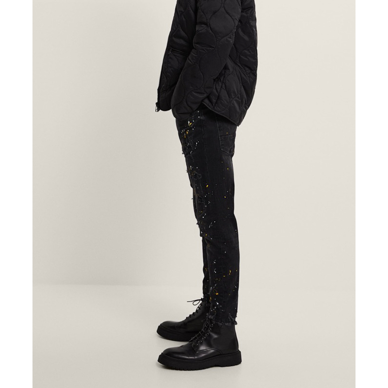 Quần jean nam Zara authentic TAPERED WITH PAINT SPLATTER size 30
