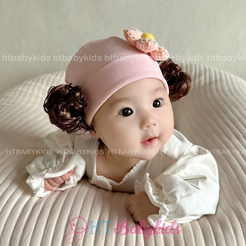 - Băng Đô Turban Cho Bé Gái Tóc Giả Hai Bên Ren Nơ Trắng- Đủ Size Cho Bé Sơ Sinh TẾT